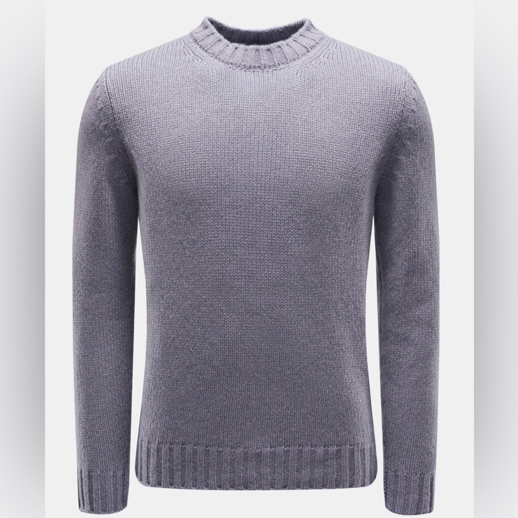 Men's Crewneck Sweater In Lavender Gray